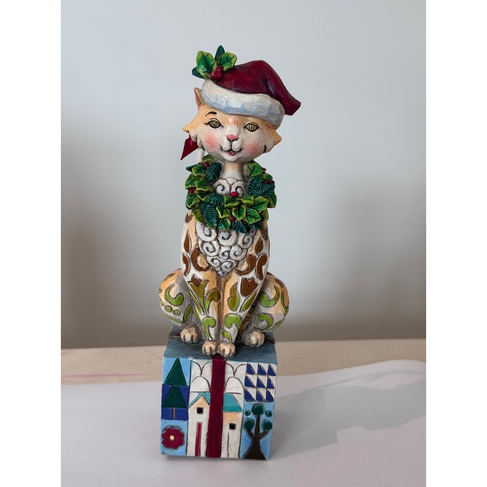 Jim Shore Heartwood Creek Santa Claws Cat Figurine Christmas 2007 V4007977